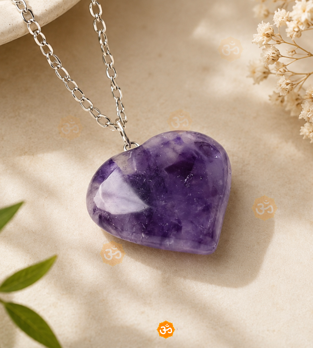 Amethyst Big Heart Pendant
