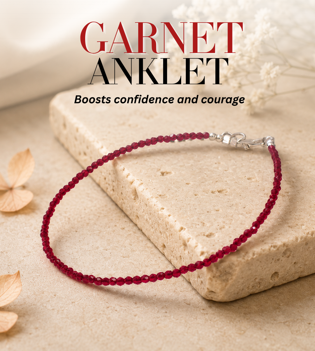 Garnet Anklet for Women