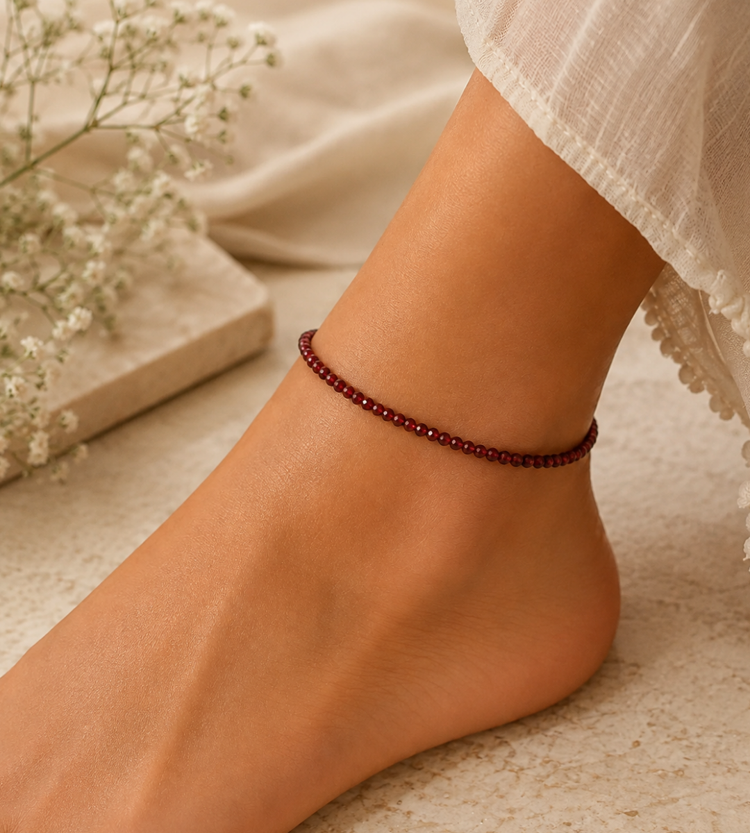 Garnet Anklet for Women