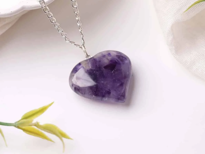 Amethyst Big Heart Pendant