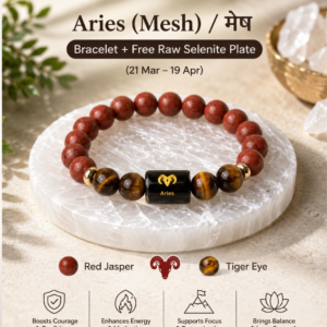 Aries (मेष राशि) Zodiac Red Jasper & Tiger Eye Bracelet