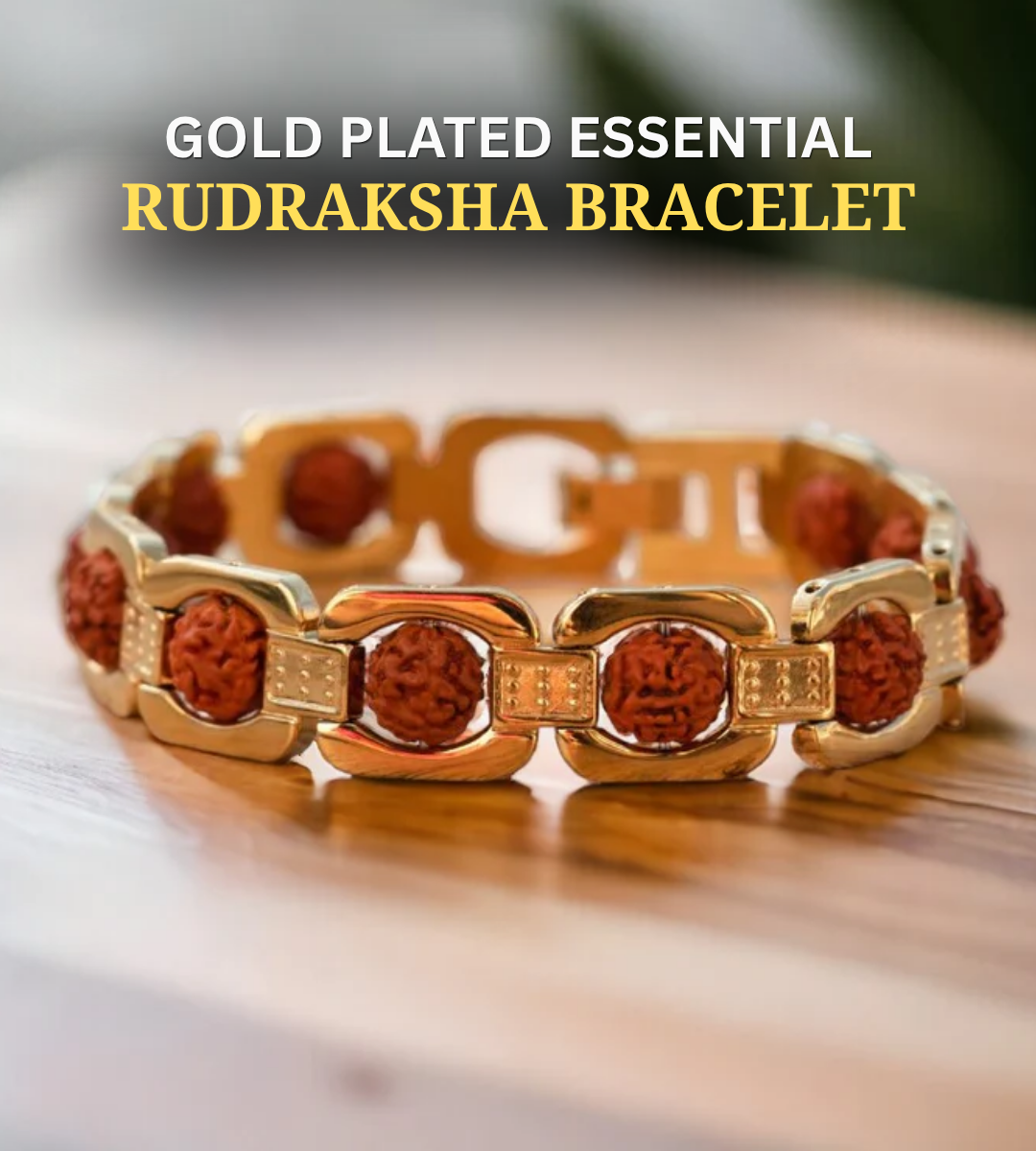 Gold Plated Essential Rudraksha Bracelet