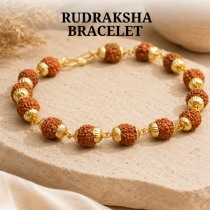 Gold Plated Rudraksha Bracelet For Men