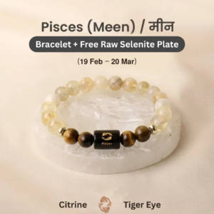 Pisces (मीन राशि) Zodiac Citrine & Tiger Eye Bracelet