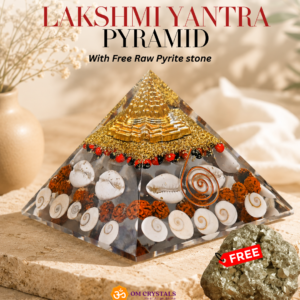 Lakshmi Yantra Pyramid With Free Raw Pyrite Stone