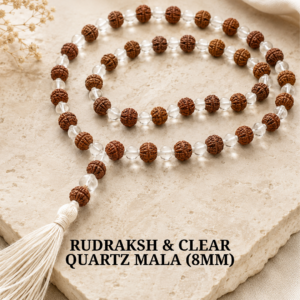 Sphatik and Rudraksha Mala - 108 Beads