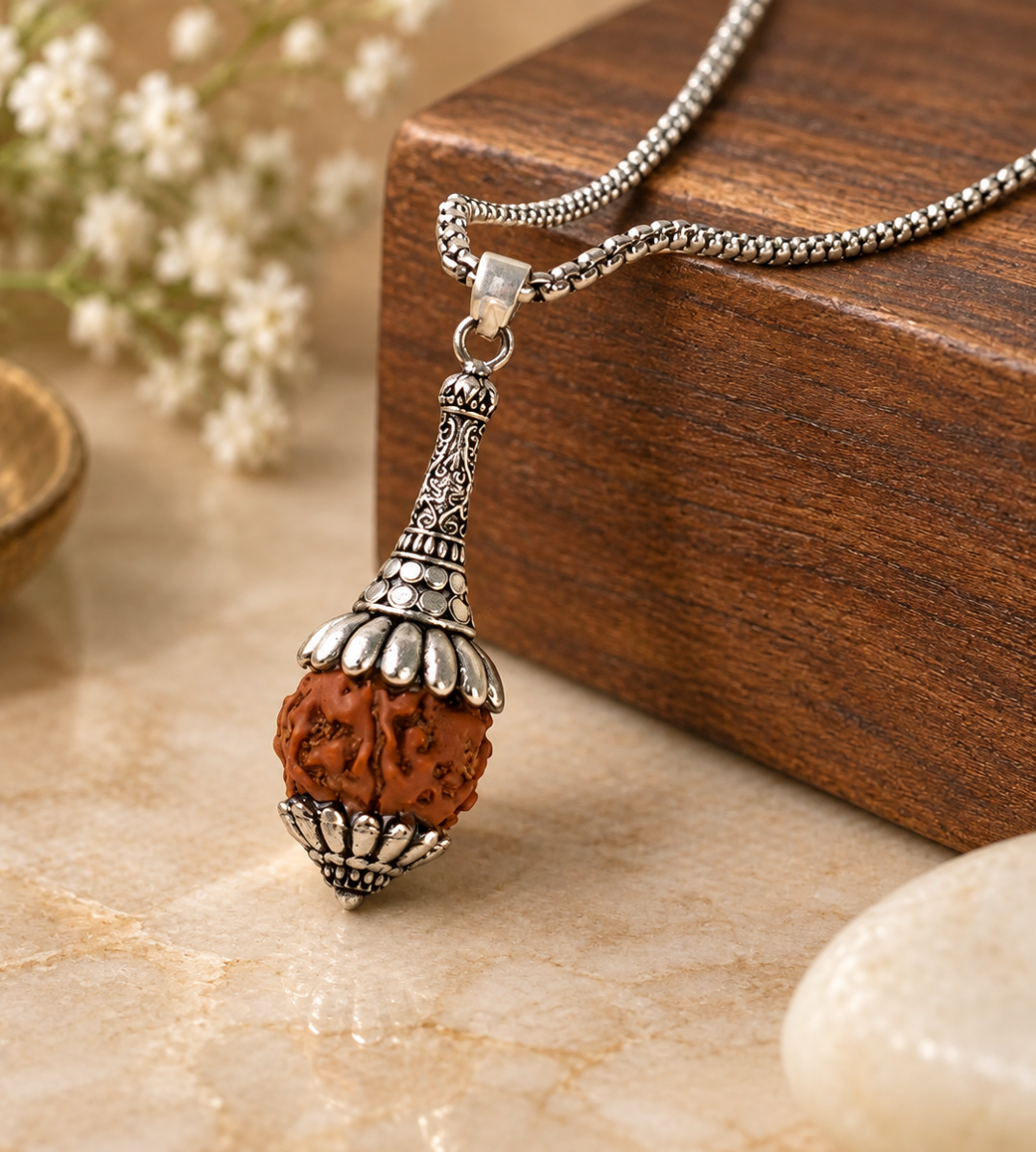 Siddh Rudraksha Hanuman Gada Pendant