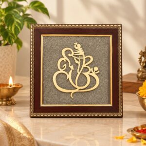 Ganesh Ji on Raw Pyrite Frame