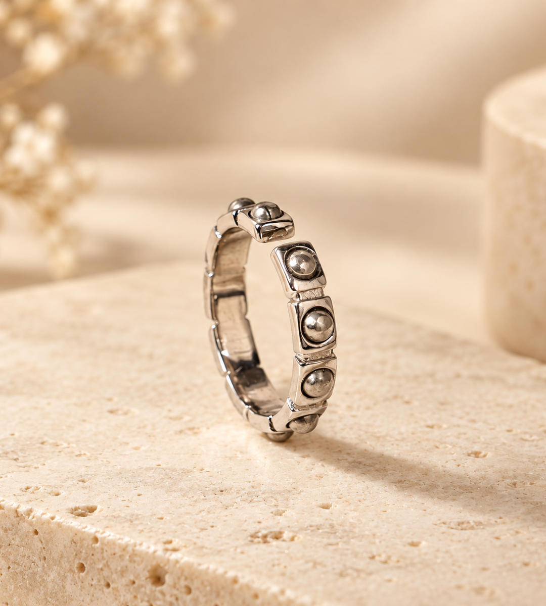 Pyrite Stud Ring
