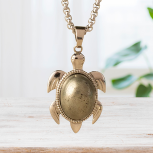 Pyrite Tortoise Pendant