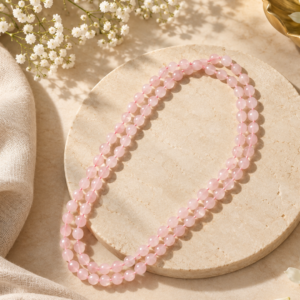 Rose Quartz Mala - 8mm,108 Beads