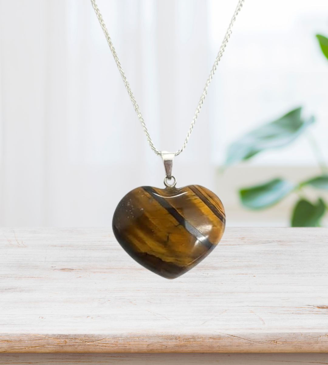 Tiger Eye Heart Pendant